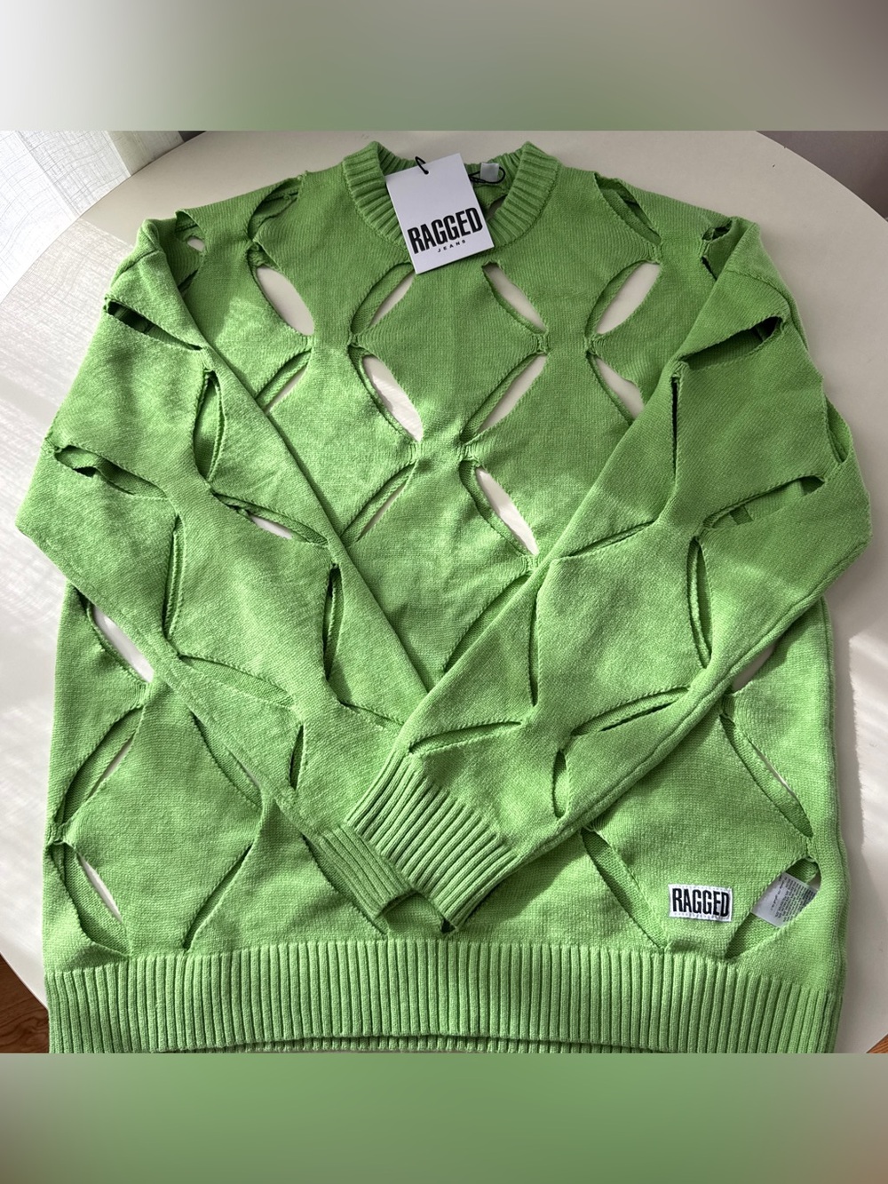NEW The ragged jeans Men's Size L Landscape pattern sweater